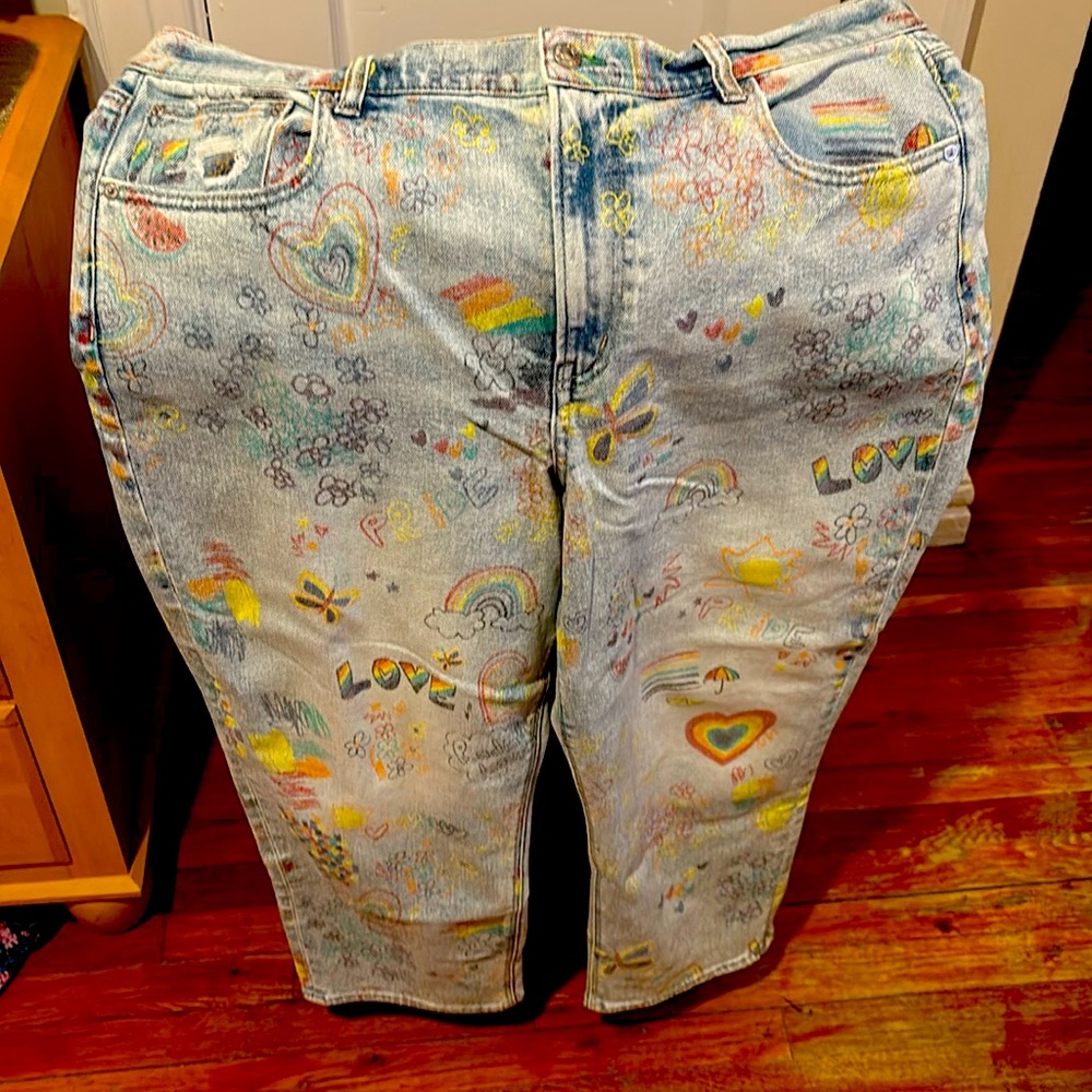 American Eagle Pride Stretch Super High-Waisted Ankle Straight Jean